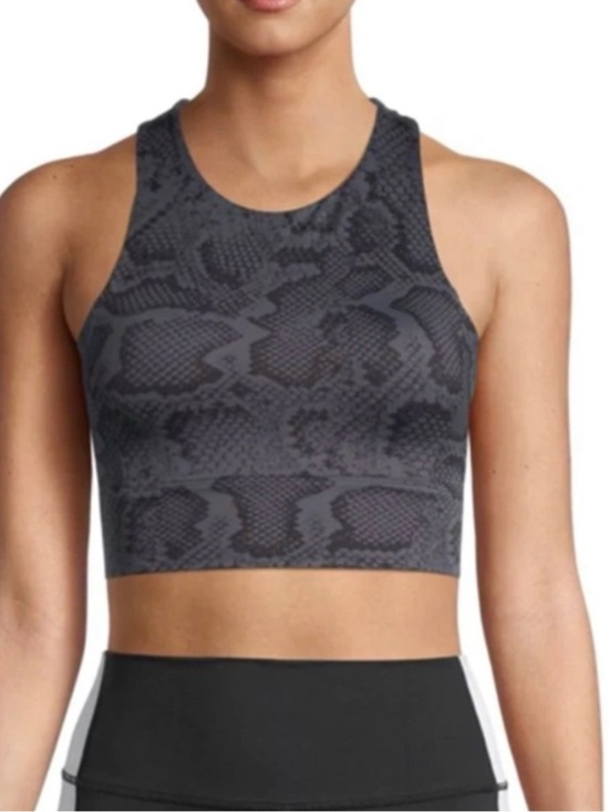 Anthropologie Other - Anthropologie Allfenix Gray Snake-Print Performance Crop Top - Reptile